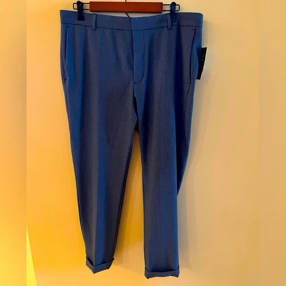 h&m blue dress pants Men's Desert Blue Linen Pants by StudioSuits main image 1